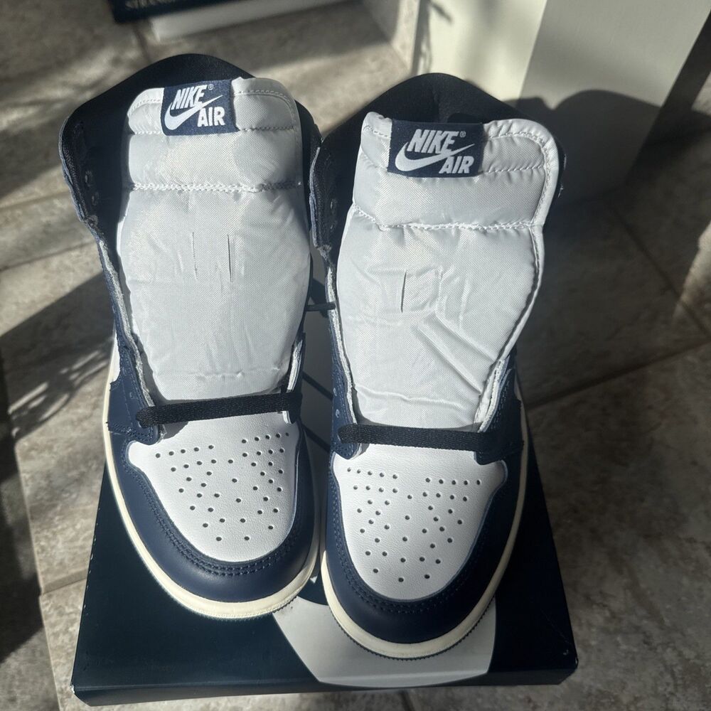 Air Jordan 1 Retro High OG Midnight Navy/Black-White-Sail DZ5485-401 Size 6 Men - Picture 7 of 9